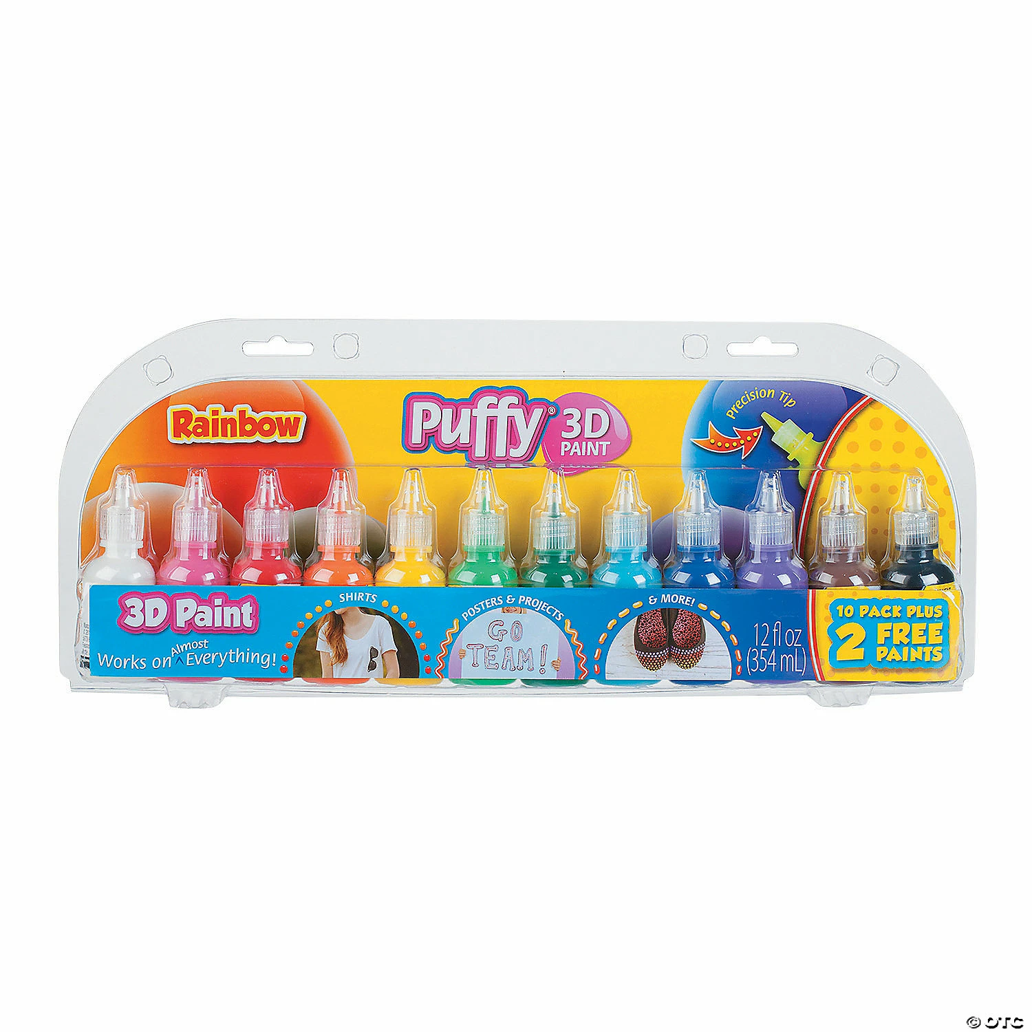 New 👏 1-oz. Tulip® Rainbow Puffy® Assorted Colors 3D Paint - Set of 12 ✨