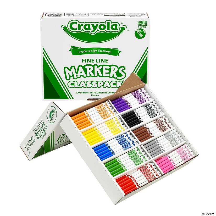 Brand new ⭐ 10-Color Crayola® Fine Line Marker Classpack® - 200 Pc. 🌟