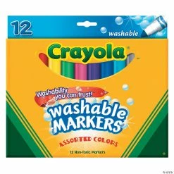 Budget 🎁 12-Color Bold Crayola® Cone Tip Washable Markers ❤️