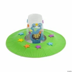 Promo 😉 3D Alien UFO Paper Plate Tabletop Craft Kit - Makes 12 ✔️