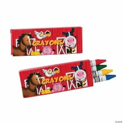 Best Pirce ❤️ 4-Color Farm Party Crayons - 24 Boxes 😀