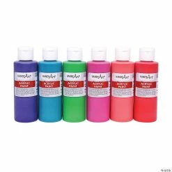 New 😀 4-oz. Tropical Assorted Colors Acrylic Paint - Set of 6 🎁