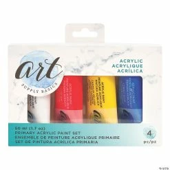Flash Sale 🎉 50 ml American Crafts™ Primary Colors Acrylic Paint - Set of 4 ❤️