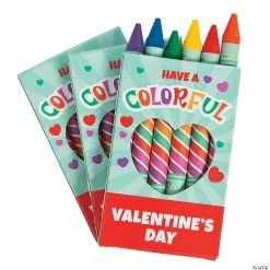 Deals ❤️ 6-Color Valentine’s Day Jumbo Crayons - 12 Boxes ⌛