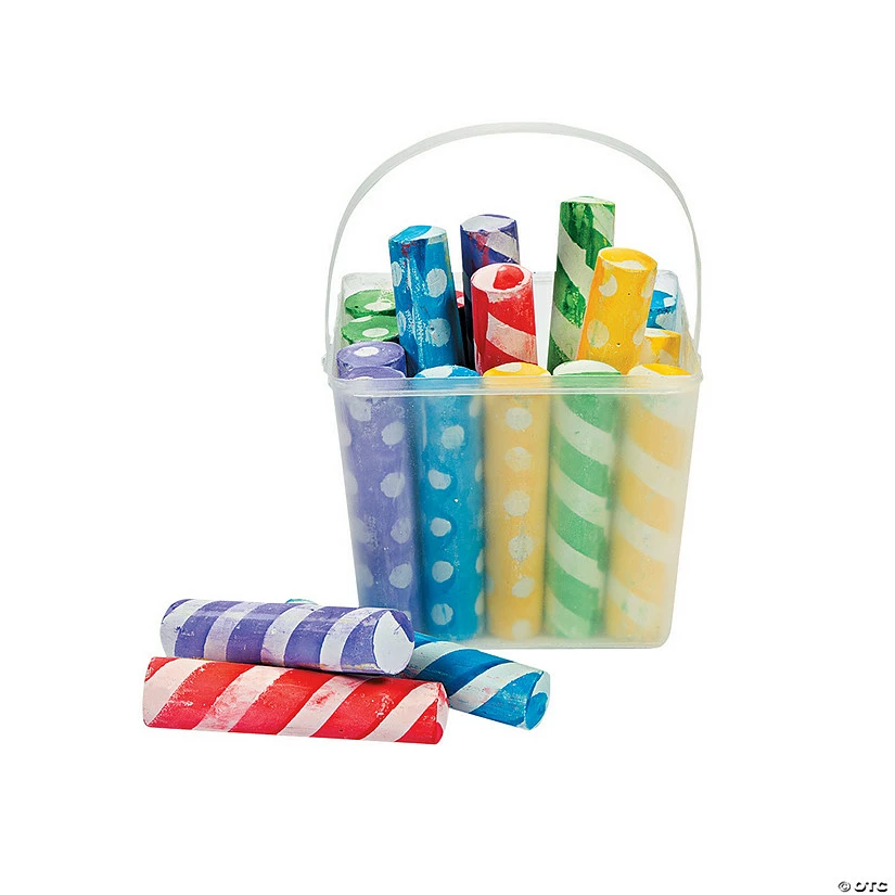 Hot Sale 😀 Stripe & Polka Dot Sidewalk Chalk - 20 Pc. ⭐ 2 Hot Sale 😀 Stripe & Polka Dot Sidewalk Chalk - 20 Pc. ⭐ - Image 2