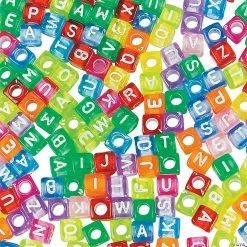 Promo 🔔 7mm Bright Alphabet Cube Beads - 260 Pc. ✨