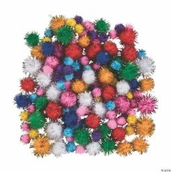 Best Sale 🎉 Acrylic Glitter Pom-Poms - 150 Pc. 💯