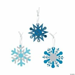 Wholesale 🛒 Blue Magic Color Scratch Snowflake 🎄 Christmas Ornaments - 24 Pc. ❤️