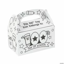 New 😍 Color Your Own 100th Day of School Boxes - 12 Pc. 🔥