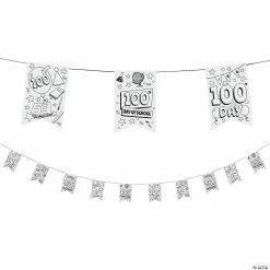 Discount 🎉 Color Your Own 100th Day of School Pennants - 30 Pc. 🛒