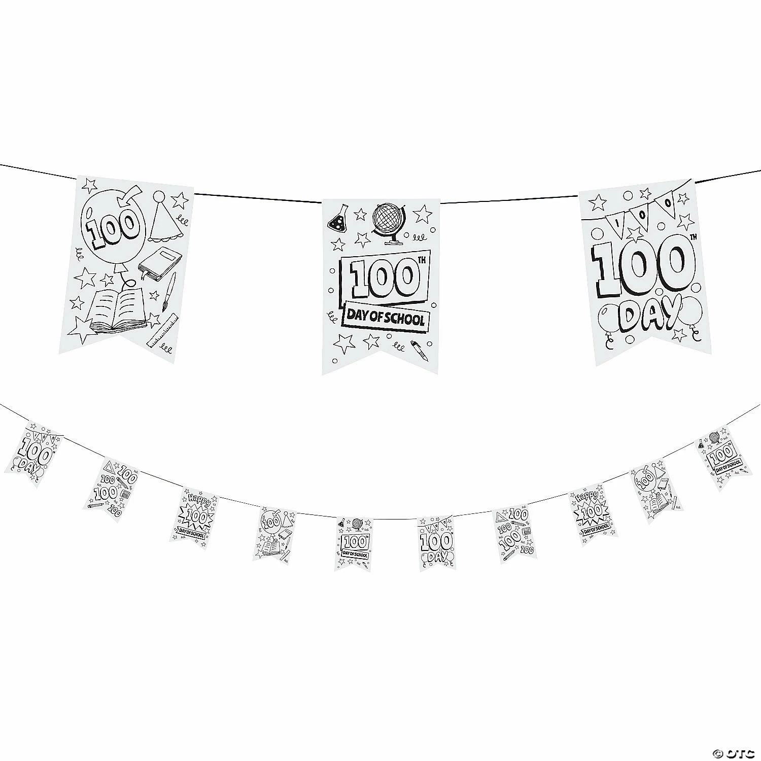 Discount 🎉 Color Your Own 100th Day of School Pennants - 30 Pc. 🛒