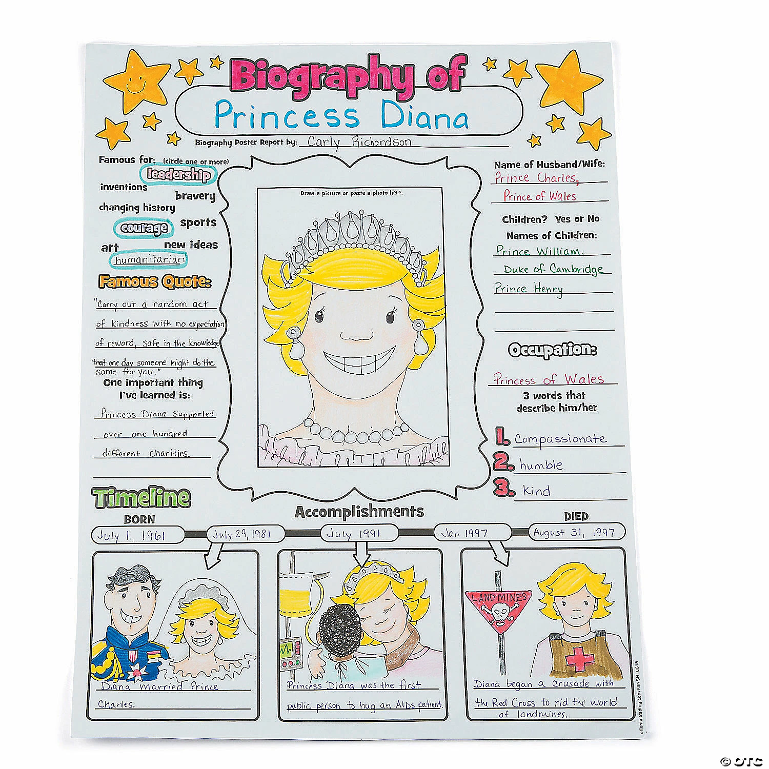Coupon 🎁 Color Your Own All About a Biography Posters - 30 Pc. 🥰 - Image 2