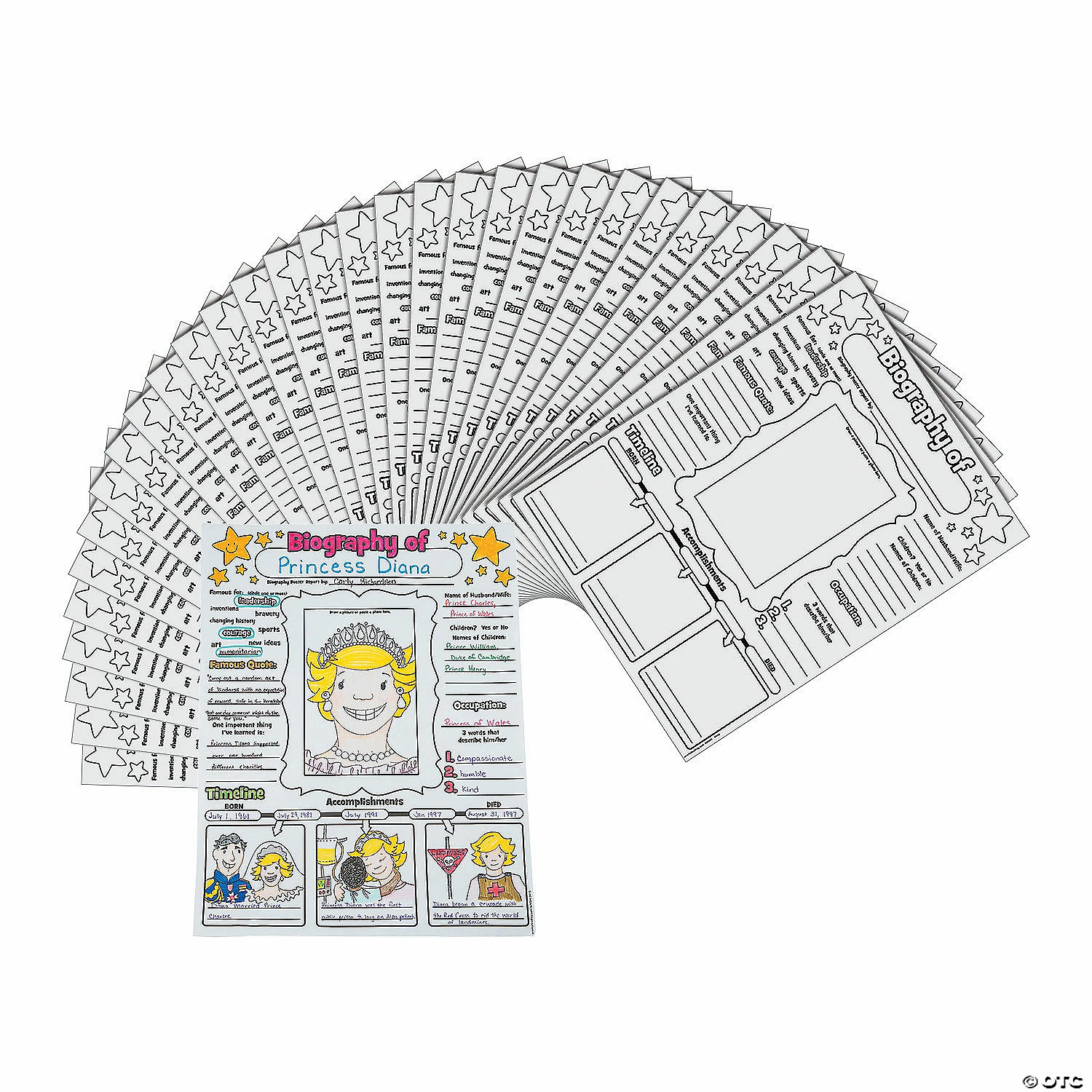 Coupon 🎁 Color Your Own All About a Biography Posters - 30 Pc. 🥰