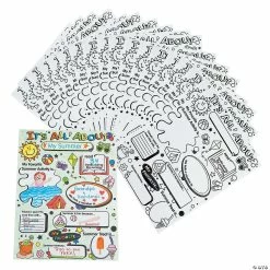 Hot Sale 🧨 Color Your Own All About My ☀️ Summer Posters - 30 Pc. 🛒