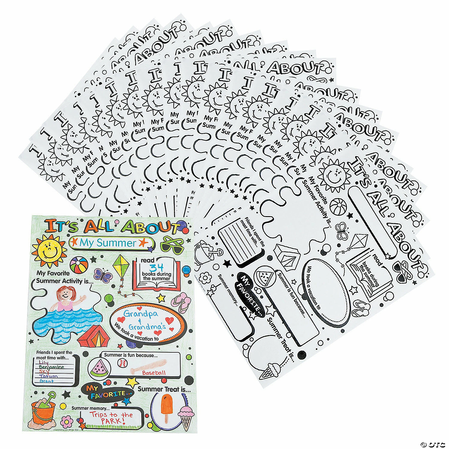 Hot Sale 🧨 Color Your Own All About My ☀️ Summer Posters - 30 Pc. 🛒