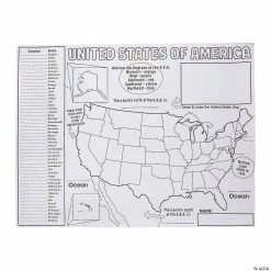 Promo 😍 Color Your Own “All About the United States” Posters - 30 Pc. ✔️