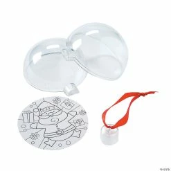 Coupon 👍 Color Your Own Santa Bulb Ornaments - 12 Pc. 🎉