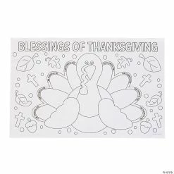 Buy 👏 Color Your Own Thankful For Placemats - 12 Pc. 😀