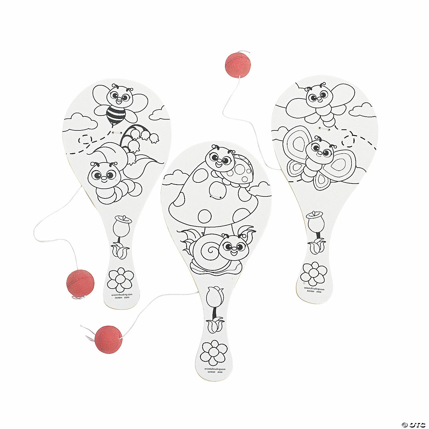 Promo 👍 Color Your Own Wood Spring Paddleball Games - 12 Pc. 🔥 - Image 2