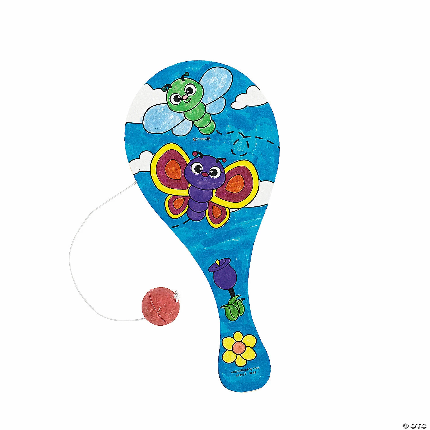 Promo 👍 Color Your Own Wood Spring Paddleball Games - 12 Pc. 🔥