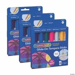 Discount 🥰 Creativity Street® Glide-On Tempera Paint Sticks, Metallic Colors, 5 grams, 6 Per Pack, 3 Packs ⭐