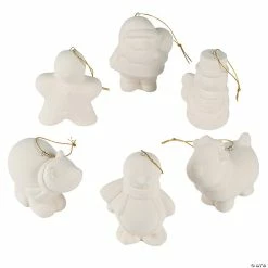 Cheap 👏 DIY Ceramic Holiday Character 🎅 Christmas Ornaments - 12 Pc. 🛒