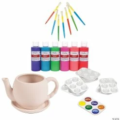 Outlet 🥰 DIY Ceramic Teapot Flower Planter Decorating Kit - 42 Pc. ✨