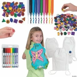 Deals 🔥 DIY Medium Canvas Drawstring Bag Kit - Makes 12 👏