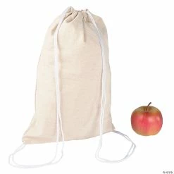 Promo 🛒 DIY Medium Canvas Drawstring Bags - 48 Pc. 🔔
