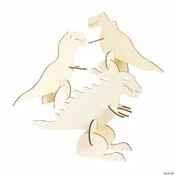Best Sale ❤️ DIY Unfinished Wood 3D Dinosaurs - Makes 12 🥰