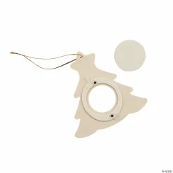 Hot Sale 🌟 DIY Unfinished Wood 🎄 Christmas Tree Picture Frame Ornaments - Makes 12 ✨