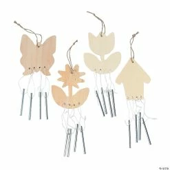 Wholesale 💯 DIY Unfinished Wood Spring Wind Chimes - 12 Pc. ✔️