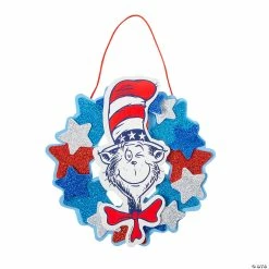 Wholesale 🌟 Dr. Seuss™ The Cat in the Hat™ Patriotic Wreath Craft Kit- Makes 12 😀
