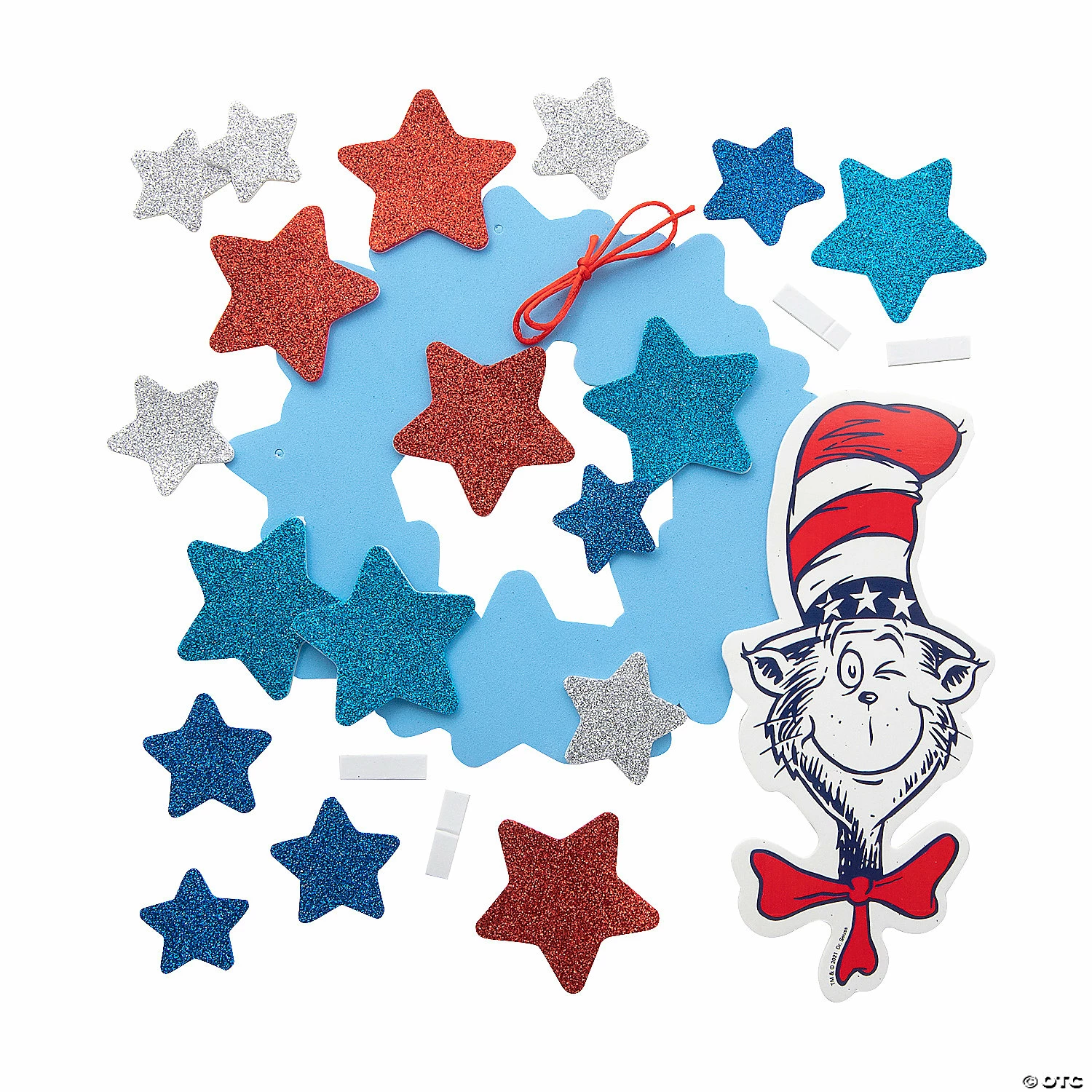 Wholesale 🌟 Dr. Seuss™ The Cat in the Hat™ Patriotic Wreath Craft Kit- Makes 12 😀 - Image 2