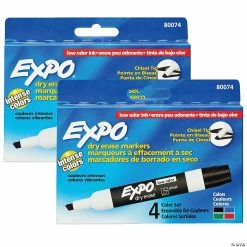 Best Sale 🔥 EXPO Low Odor Dry Erase Markers, Assorted, 4 Per Pack, 2 Packs 🎁
