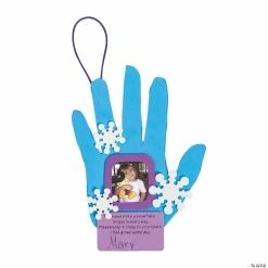 Best Sale 🎉 Handprint Snowflake Picture Frame 🎄 Christmas Ornament Craft Kit - Makes 12 🔔