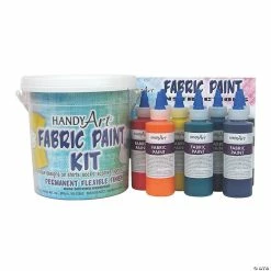 Outlet ⭐ Handy Art® Fabric Paint Kit, Regular Colors, 4 oz bottles, 9 count 🎉