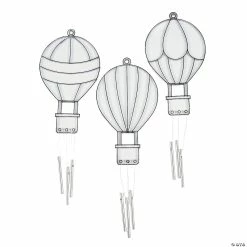 Cheapest 🧨 Hot Air Balloon Suncatcher Wind Chimes - 12 Pc. 🎁
