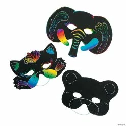 Deals 🔔 Magic Color Scratch Animal Masks - 24 Pc. ✨
