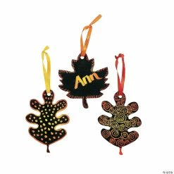 Cheap 🌟 Magic Color Scratch Black Fall Leaves - 24 Pc. ✨