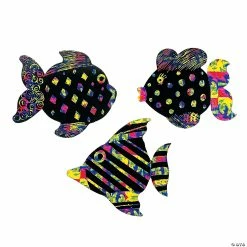 Cheapest 🔔 Magic Color Scratch Fish Ornaments - 24 Pc. ⌛