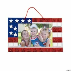 Budget 💯 Mosaic Patriotic Flag Picture Frame Sign Craft Kit- Makes 12 🧨