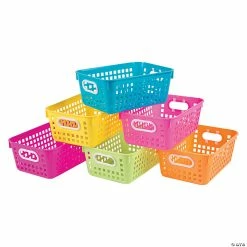 Deals 🎁 Neon Tall Storage Baskets with Handles - 6 Pc. 👍