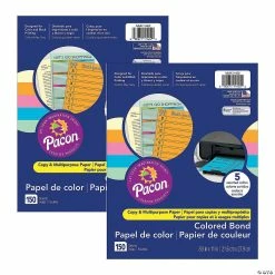 Budget ⭐ Pacon® Multi-Purpose Paper, 5 Assorted Colors, 8-1/2" x 11", 150 Sheets Per Pack, 2 Packs 🎁