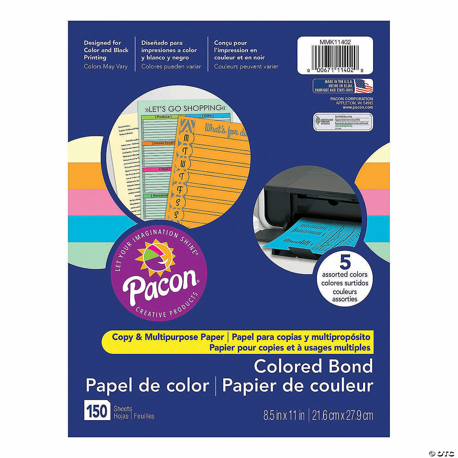 Budget ⭐ Pacon® Multi-Purpose Paper, 5 Assorted Colors, 8-1/2" x 11", 150 Sheets Per Pack, 2 Packs 🎁 2 Budget ⭐ Pacon® Multi-Purpose Paper, 5 Assorted Colors, 8-1/2" x 11", 150 Sheets Per Pack, 2 Packs 🎁 - Image 2