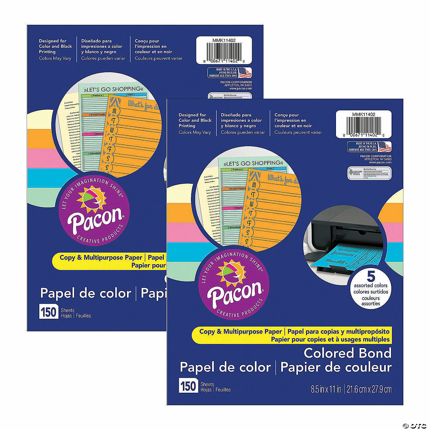 Budget ⭐ Pacon® Multi-Purpose Paper, 5 Assorted Colors, 8-1/2" x 11", 150 Sheets Per Pack, 2 Packs 🎁 1 Budget ⭐ Pacon® Multi-Purpose Paper, 5 Assorted Colors, 8-1/2" x 11", 150 Sheets Per Pack, 2 Packs 🎁