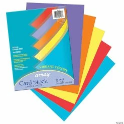 New 🥰 Pacon Vibrant Card Stock, 5 Assorted Colors, 8-1/2" x 11", 100 Sheets 🎁