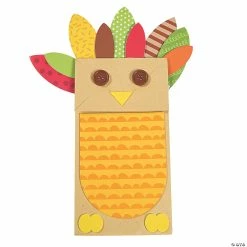 Deals 🌟 Patterned Paper Bag Turkey Puppet Craft Kit - Makes 12 ❤️