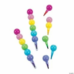 Outlet 🔥 Plastic Round Stacking Crayons - 12 Pc. ✨