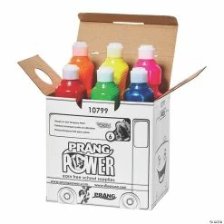 Wholesale ⭐ Prang® Washable Ready-to-Use Tempera Paint, 16 oz, Fluorescent, Metallic & Glitter, 6 Colors 🛒